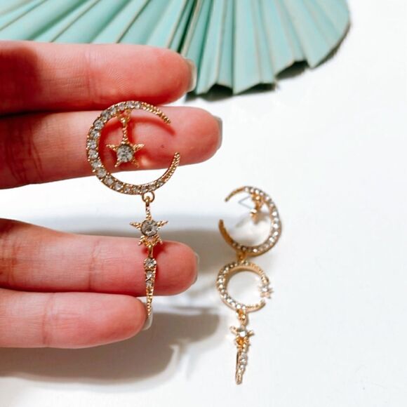 Moon drop earrings #674 - Picture 3 of 4